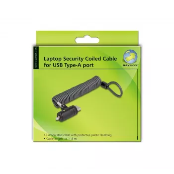 Candado de cable Navilock 20917 negro 1,8 m con llave