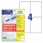 Etiqueta autoadhesiva para impresora AVERY 6601 Blanco 10,5 x 14,8 cm 260 etiquetas