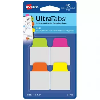 Separadores en blanco Avery Ultra Tabs 74759 Verde Naranja Rosa Amarillo