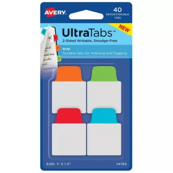 Separadores en blanco Avery Ultra Tabs 74760 Azul Verde Naranja Rojo