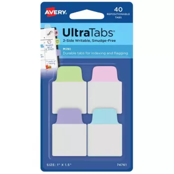 Separadores en blanco Avery Ultra Tabs 74761 Azul Verde Rosa Lila