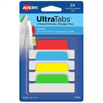 Separador en blanco Avery Ultra Tabs 74768 Azul Verde Rojo Amarillo