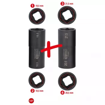 Juego de vasos KS Tools 515.0895 accionamiento 1/2 pulgadas 2 vasos