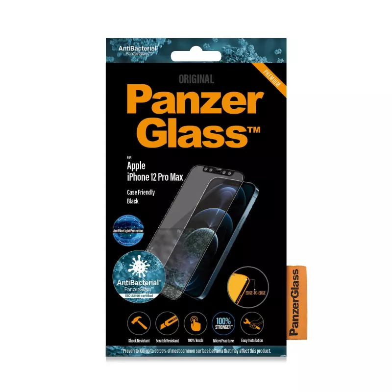 Protector de pantalla antiluz azul PanzerGlass ® Apple iPhone 12 Pro Max | sin bordes