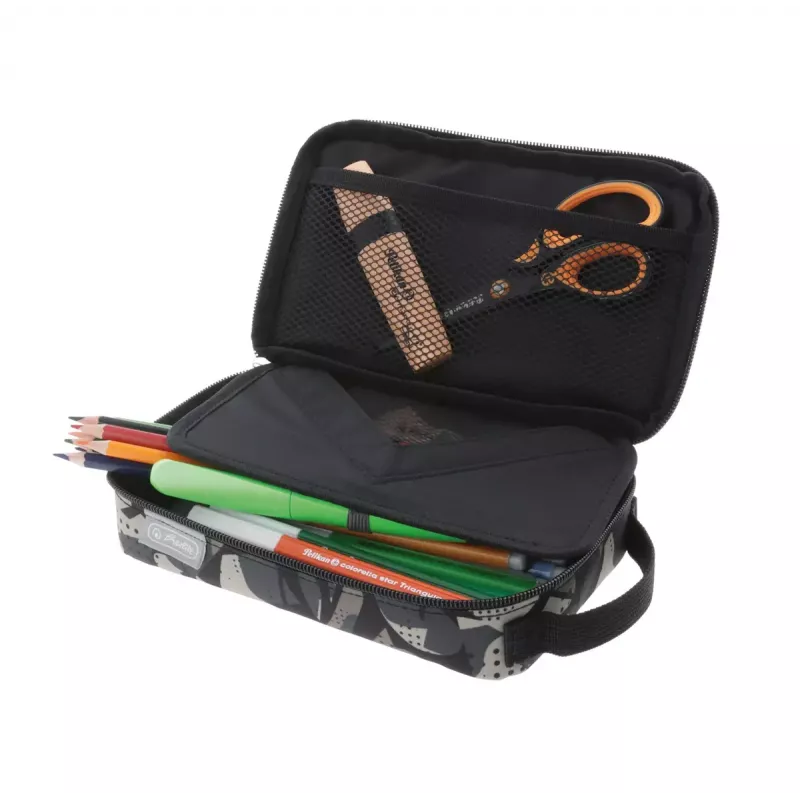 Estuche blando Herlitz 2 Go poliéster gris 210x130x60mm