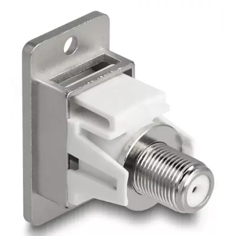 DeLOCK 90881 toma con conector hembra IEC F plata blanco 75 Ω