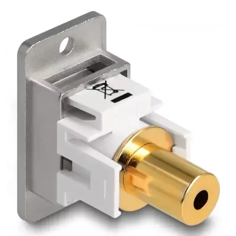 DeLOCK 90884 base de toma de 3,5 mm plata blanco conector hembra