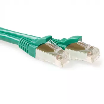ACT verde 15 m cable de red LSZH SFTP CAT6A, sin lengüeta con conectores macho RJ45