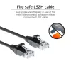ACT negro 1,5 metros cable de red LSZH U/UTP CAT6 Slimline para centro de datos sin lengüeta con conectores macho RJ45