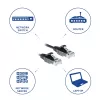 ACT negro 0,25 metros cable de red LSZH U/UTP CAT6 Slimline para centro de datos sin lengüeta con conectores macho RJ45