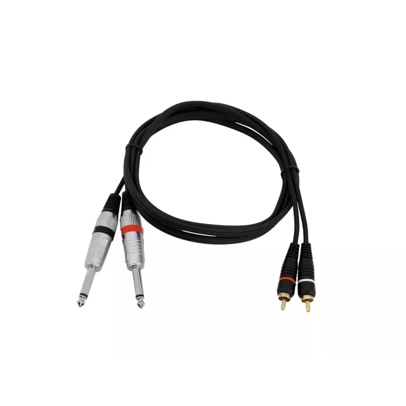 Cable de audio Omnitronic 30225213 1,5 m 2x6,35 mm 2xRCA negro