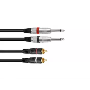 Cable de audio Omnitronic 30225213 1,5 m 2x6,35 mm 2xRCA negro