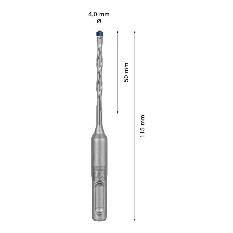 Broca Bosch SDS plus-7X 4 mm de diámetro 115 mm de longitud