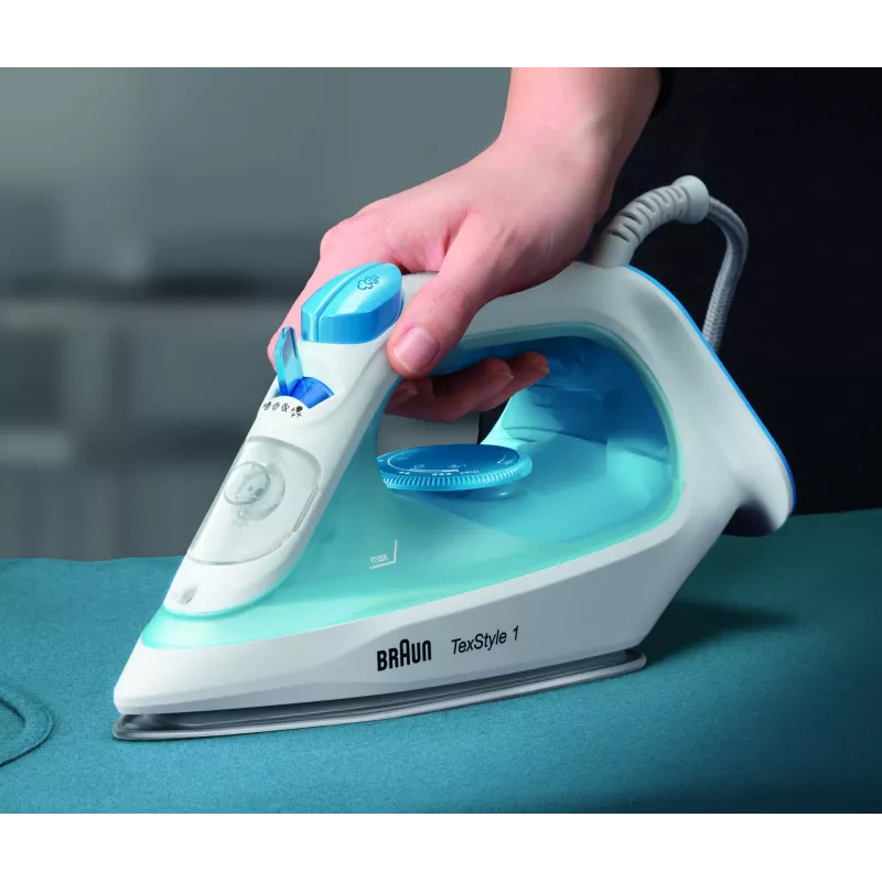 Plancha de vapor Braun TexStyle 1 SI1050BL suela cerámica 2000 W azul, blanco