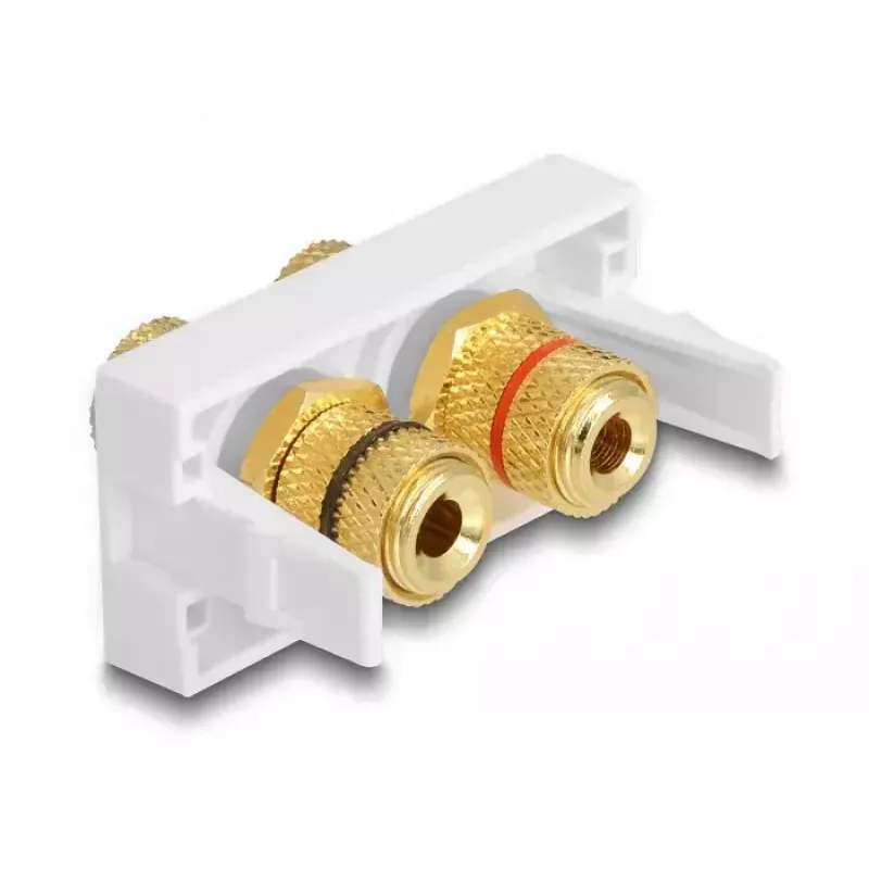 DeLOCK Easy 45 módulo 2 x conector hembra de tornillo rojo negro anillo 22,5 x 45 mm