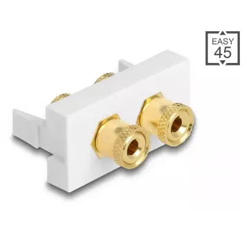 DeLOCK Easy 45 módulo 2 x conector hembra de tornillo rojo negro anillo 22,5 x 45 mm