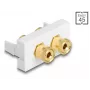 DeLOCK Easy 45 módulo 2 x conector hembra de tornillo rojo negro anillo 22,5 x 45 mm