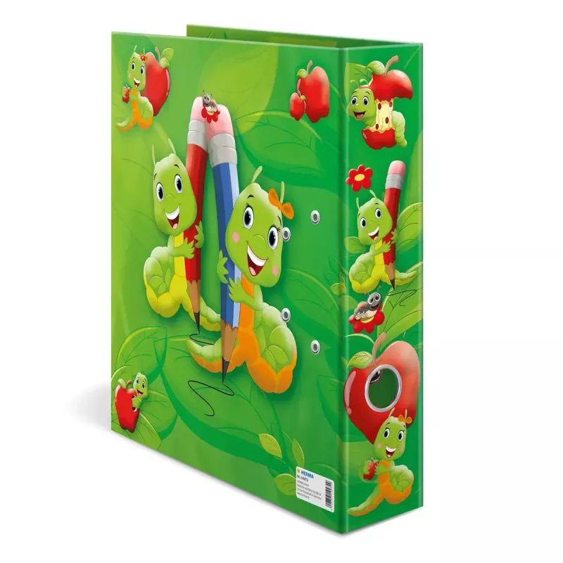Archivador decorativo HERMA A4 Fritz der Wurm anillas D cartón 285x315mm
