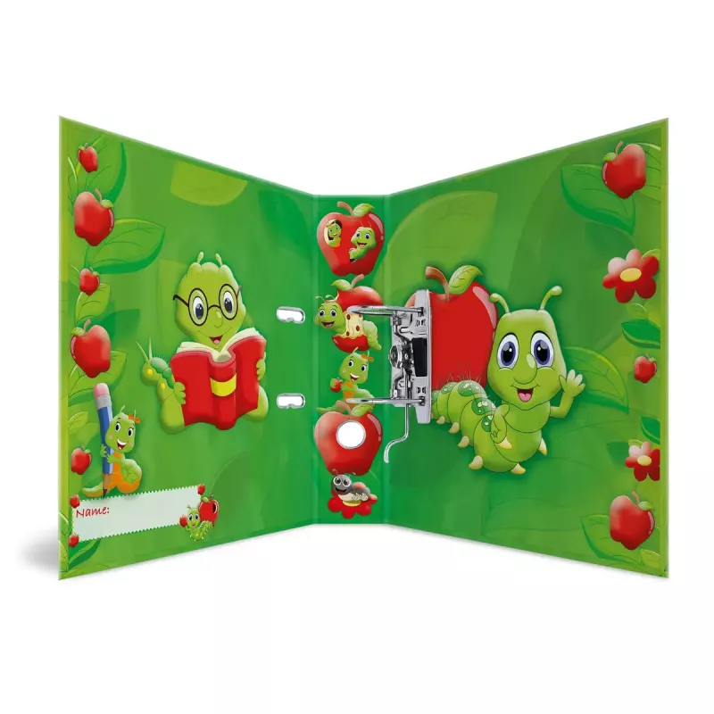 Archivador decorativo HERMA A4 Fritz der Wurm anillas D cartón 285x315mm