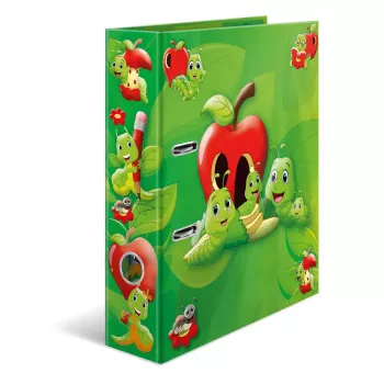 Archivador decorativo HERMA A4 Fritz der Wurm anillas D cartón 285x315mm