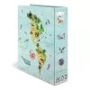 Archivador decorativo HERMA A4 mapa del mundo anillas D cartón 285x315mm
