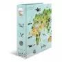 Archivador decorativo HERMA A4 mapa del mundo anillas D cartón 285x315mm