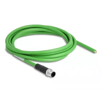 Cable de red DeLOCK M12 4 polos codificado D a extremos de cable abiertos TPU 2 m
