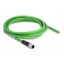 Cable de red DeLOCK M12 4 polos codificado D a extremos de cable abiertos TPU 2 m