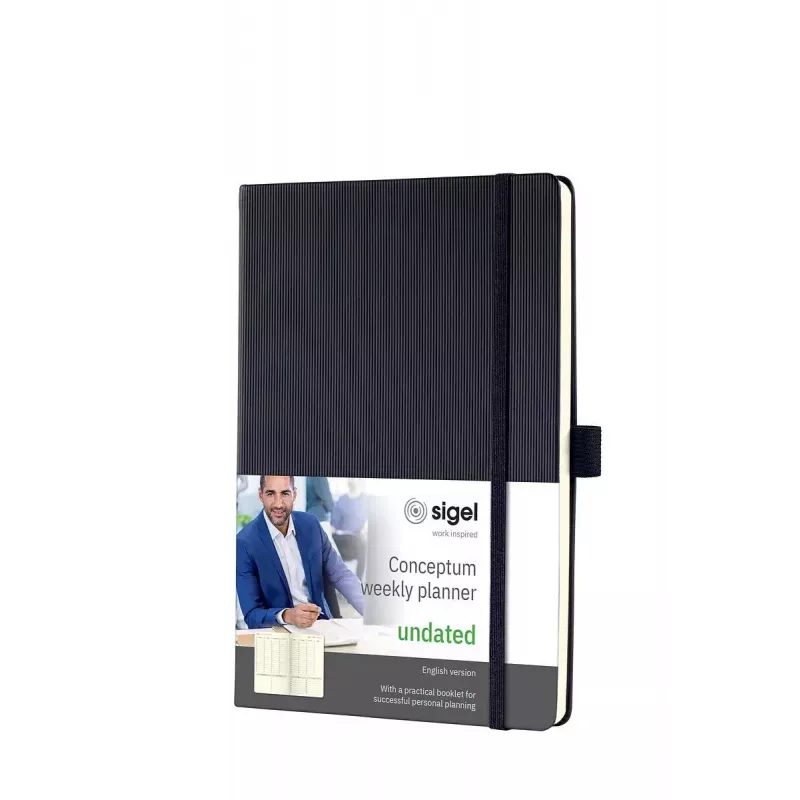 Planificador semanal Sigel CO701 tapa dura 192 páginas negro