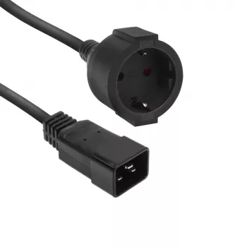Cable de alimentación ACT C20 CEE 7/3 negro 0,2 m 230 V 16 A