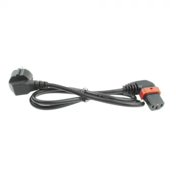 ACT Cable de alimentación conector CEE 7/7 (acodado) - C13 IEC Lock (acodado a la izquierda) negro 1 m, EL447S