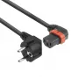 ACT Cable de alimentación conector CEE 7/7 (acodado) - C13 IEC Lock (acodado a la izquierda) negro 3 m, EL455S