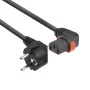 ACT Cable de alimentación conector CEE 7/7 (acodado) - C13 IEC Lock (acodado a la derecha) negro 2 m, EL450S
