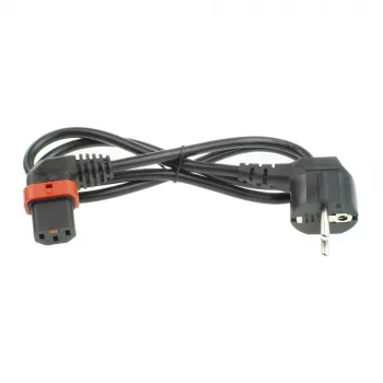ACT Cable de alimentación conector CEE 7/7 (acodado) - C13 IEC Lock (acodado a la derecha) negro 2 m, EL450S