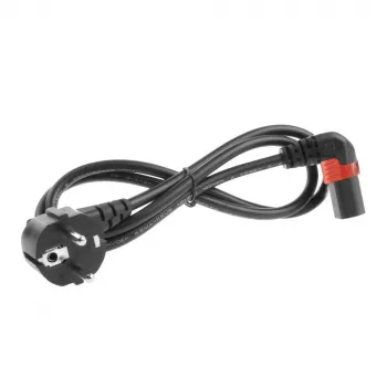 ACT Cable de alimentación conector CEE 7/7 (acodado) - C13 IEC Lock (acodado hacia arriba) negro 3 m, EL456S