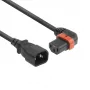 ACT Cable de alimentación C14 - C13 IEC Lock (acodado a la izquierda) negro 3 m, PC2050