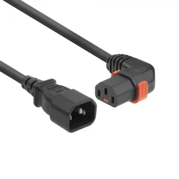 ACT Cable de alimentación C14 - C13 IEC Lock (acodado) negro 2 m, PC2045