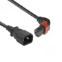 ACT Cable de alimentación C14 - C13 IEC Lock (acodado hacia arriba) negro 1 m, PC2043
