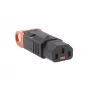 ACT C13 IEC Lock+ reconectable negro, PA130100BK, C13, negro, rojo, conector hembra, recto, nailon, 1,5 mm²