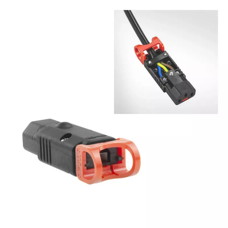 ACT SFO65 C13 IEC Lock+ conector recableable, PA130100BK, negro