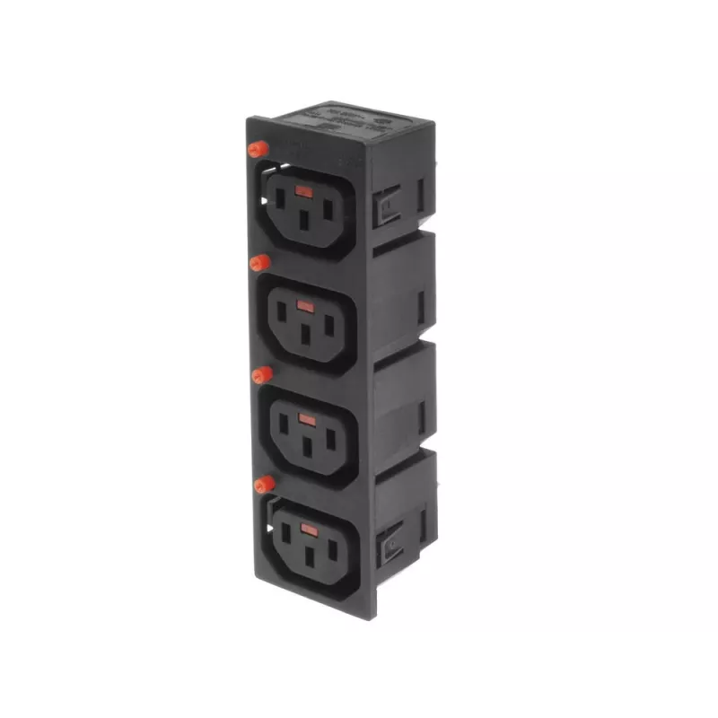 ACT C13 IEC Lock Net Entree (4 salidas) - negro, PA135015BK4