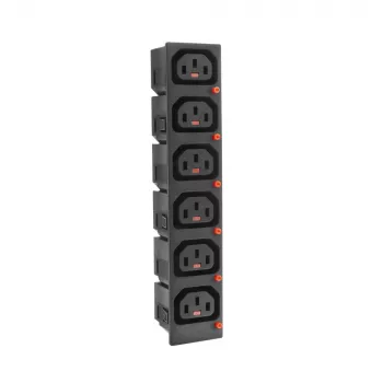 ACT C13 IEC Lock Net Entree (6 salidas) - negro, PA135015BK6