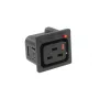 ACT C19 IEC Lock Net Entree (1 salida) - negro, PA195015BK, C19, negro, rojo, conector hembra, recto, termoplástico, 2000 V