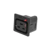 ACT C19 IEC Lock Net Entree (1 salida) - negro, PA195015BK, C19, negro, rojo, conector hembra, recto, termoplástico, 2000 V