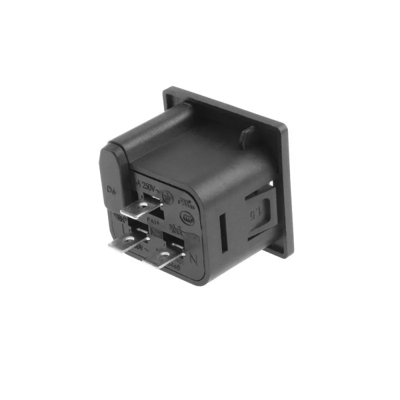 ACT C19 IEC Lock Net Entree (1 salida) - negro, PA195015BK, C19, negro, rojo, conector hembra, recto, termoplástico, 2000 V