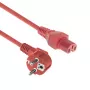 ACT Cable de alimentación conector principal CEE 7/7 (acodado) – C15 rojo 1,5 m