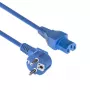 ACT Cable de alimentación conector CEE 7/7 acodado C15 azul 1,5 m 230V 10A