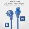 ACT Cable de alimentación conector CEE 7/7 acodado C15 azul 1,5 m 230V 10A
