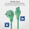 ACT Cable de alimentación CEE 7/7 conector macho (acodado) - C15 verde 1,5 m