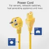 ACT Cable de alimentación conector macho CEE 7/7 (acodado) - C15 amarillo 1,5 m